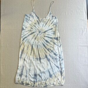 Volcom Tie-Dye Midi Dress in Blue and Cream